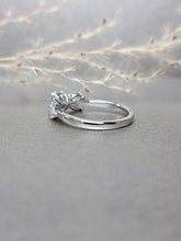 Load image into Gallery viewer, 1.00ct Round Brilliant Cut Moissanite Diamond With Side Stone Marquise Cut Ring