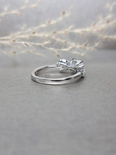 Load image into Gallery viewer, 1.00ct Round Brilliant Cut Moissanite Diamond With Side Stone Marquise Cut Ring