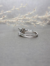 Load image into Gallery viewer, 1.00ct Round Brilliant Cut Moissanite Diamond With Side Stone Ring