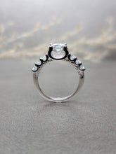 Load image into Gallery viewer, 1.00ct Round Brilliant Cut Moissanite Diamond With Side Stone Ring
