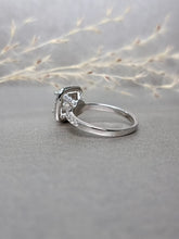 Load image into Gallery viewer, 1.00ct Princess Cut Double Halo Moissanite Diamond Ring