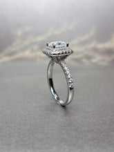 Load image into Gallery viewer, 1.00ct Princess Cut Double Halo Moissanite Diamond Ring