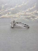 Load image into Gallery viewer, 1.00ct Princess Cut Double Halo Moissanite Diamond Ring
