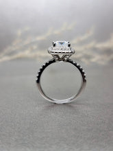 Load image into Gallery viewer, 1.00ct Princess Cut Double Halo Moissanite Diamond Ring
