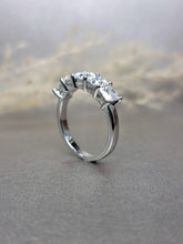 Load image into Gallery viewer, Half Eternity 0.40ct/Ea Princess Cut Moissanite Diamond Classic Ring