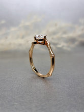 Load image into Gallery viewer, 1.00ct Round Brilliant Cut Moissanite Diamond Interception Bamboo Ring