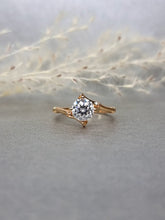 Load image into Gallery viewer, 1.00ct Round Brilliant Cut Moissanite Diamond Interception Bamboo Ring