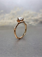 Load image into Gallery viewer, 1.00ct Round Brilliant Cut Moissanite Diamond Interception Bamboo Ring