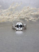 Load image into Gallery viewer, 3.00ct Emerald Cut Moissanite Diamond With Criss-cross Ring