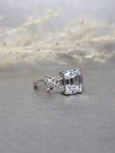 Load image into Gallery viewer, 3.00ct Emerald Cut Moissanite Diamond With Criss-cross Ring