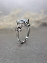 Load image into Gallery viewer, 3.00ct Emerald Cut Moissanite Diamond With Criss-cross Ring