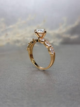 Load image into Gallery viewer, 1.00ct Round Brilliant Cut Moissanite Diamond With Marquise Side Stone Ring