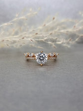 Load image into Gallery viewer, 1.00ct Round Brilliant Cut Moissanite Diamond With Marquise Side Stone Ring