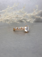 Load image into Gallery viewer, 1.00ct Round Brilliant Cut Moissanite Diamond With Marquise Side Stone Ring