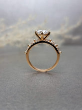 Load image into Gallery viewer, 1.00ct Round Brilliant Cut Moissanite Diamond With Marquise Side Stone Ring