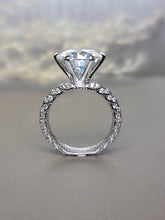 Load image into Gallery viewer, 5.00ct Round Brilliant Cut Moissanite Diamond With Side Stone Unique Band Ring