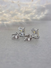 Load image into Gallery viewer, 1.00ct/Ea Emerald Cut Pastel Yellow Diamond Simulant Earring