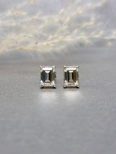 Load image into Gallery viewer, 1.00ct/Ea Emerald Cut Pastel Yellow Diamond Simulant Earring