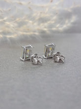 Load image into Gallery viewer, 1.00ct/Ea Emerald Cut Pastel Yellow Diamond Simulant Earring