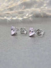 Load image into Gallery viewer, 1.00ct/Ea Heart Shape Vivid Pink Diamond Simulant Earring