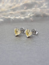 Load image into Gallery viewer, 1.00ct/Ea Heart Shape Vivid Yellow Diamond Simulant Earring