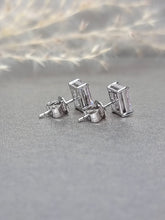 Load image into Gallery viewer, 1.00ct/Ea Emerald cut Paste Pink Diamond Simulant Earring