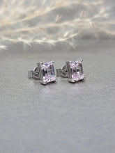 Load image into Gallery viewer, 1.00ct/Ea Emerald cut Paste Pink Diamond Simulant Earring