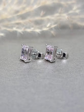 Load image into Gallery viewer, 1.00ct/Ea Emerald cut Paste Pink Diamond Simulant Earring