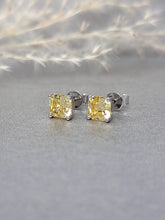Load image into Gallery viewer, 1.00ct/Ea Asscher Cut Vivid Yellow Diamond Simulant Earring