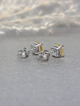 Load image into Gallery viewer, 1.00ct/Ea Asscher Cut Vivid Yellow Diamond Simulant Earring