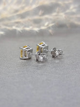 Load image into Gallery viewer, 1.00ct/Ea Asscher Cut Vivid Yellow Diamond Simulant Earring