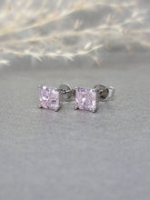 Load image into Gallery viewer, 1.00ct/Ea Asscher Cut Vivid Pink Diamond Simulant Earring