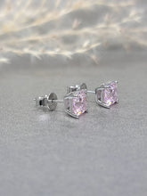 Load image into Gallery viewer, 1.00ct/Ea Asscher Cut Vivid Pink Diamond Simulant Earring