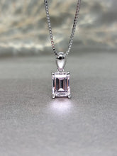 Load image into Gallery viewer, 2.00ct Emerald Cut Vivid Pink Diamond Simulant Necklace