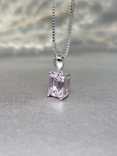 Load image into Gallery viewer, 2.00ct Emerald Cut Vivid Pink Diamond Simulant Necklace