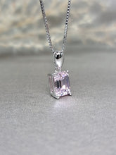 Load image into Gallery viewer, 2.00ct Emerald Cut Vivid Pink Diamond Simulant Necklace