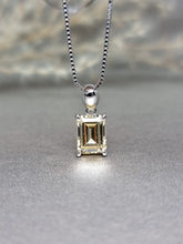 Load image into Gallery viewer, 2.00ct Emerald Cut Vivid Yellow Diamond Simulant Necklace