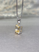 Load image into Gallery viewer, 2.00ct Emerald Cut Vivid Yellow Diamond Simulant Necklace