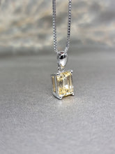Load image into Gallery viewer, 2.00ct Emerald Cut Vivid Yellow Diamond Simulant Necklace