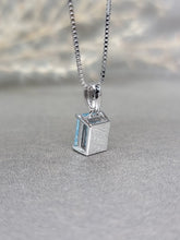 Load image into Gallery viewer, 2.00ct Emerald Cut Topaz Blue Diamond Simulant Necklace