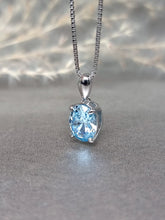 Load image into Gallery viewer, 2.00ct Oval Shape Topaz Blue Diamond Simulant Necklace