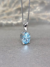 Load image into Gallery viewer, 2.00ct Oval Shape Topaz Blue Diamond Simulant Necklace