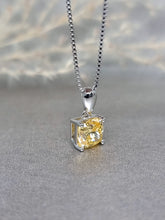 Load image into Gallery viewer, 2.00ct Cushion Cut Vivid Yellow Diamond Simulant Necklace