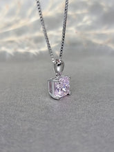Load image into Gallery viewer, 2.00ct Cushion Cut Vivid Pink Diamond Simulant Necklace