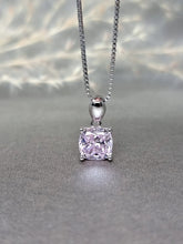 Load image into Gallery viewer, 2.00ct Cushion Cut Vivid Pink Diamond Simulant Necklace