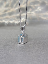Load image into Gallery viewer, 2.00ct Cushion Cut Topaz Blue Diamond Simulant Necklace