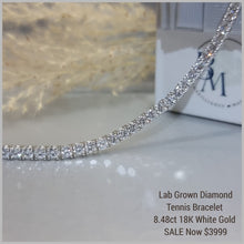 Load image into Gallery viewer, 8.48ct Lab Grown Diamond Tennis Bracelet 18k White Gold
