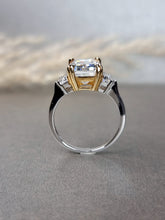 Load image into Gallery viewer, 4.00ct Emerald Cut With Epaulette Brilliant Cut Side stone Ring
