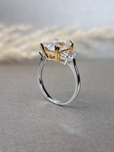 Load image into Gallery viewer, 4.00ct Emerald Cut With Epaulette Brilliant Cut Side stone Ring
