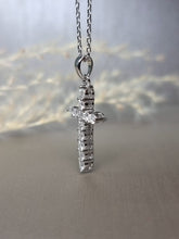 Load image into Gallery viewer, 0.72ct Round Brilliant Cut Moissanite Diamond Cross Necklace
